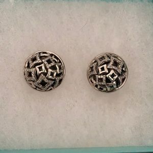 David Yurman Tapestry round button earrings
